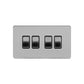 4 Gang Rocker Light Switch Brushed Chrome - Bilden Home & Hardware Market