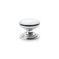 Round Brass Cupboard Knob on Stepped Rose Polished chrome 