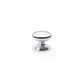 Round Brass Cupboard Knob on Stepped Rose Polished nickel 