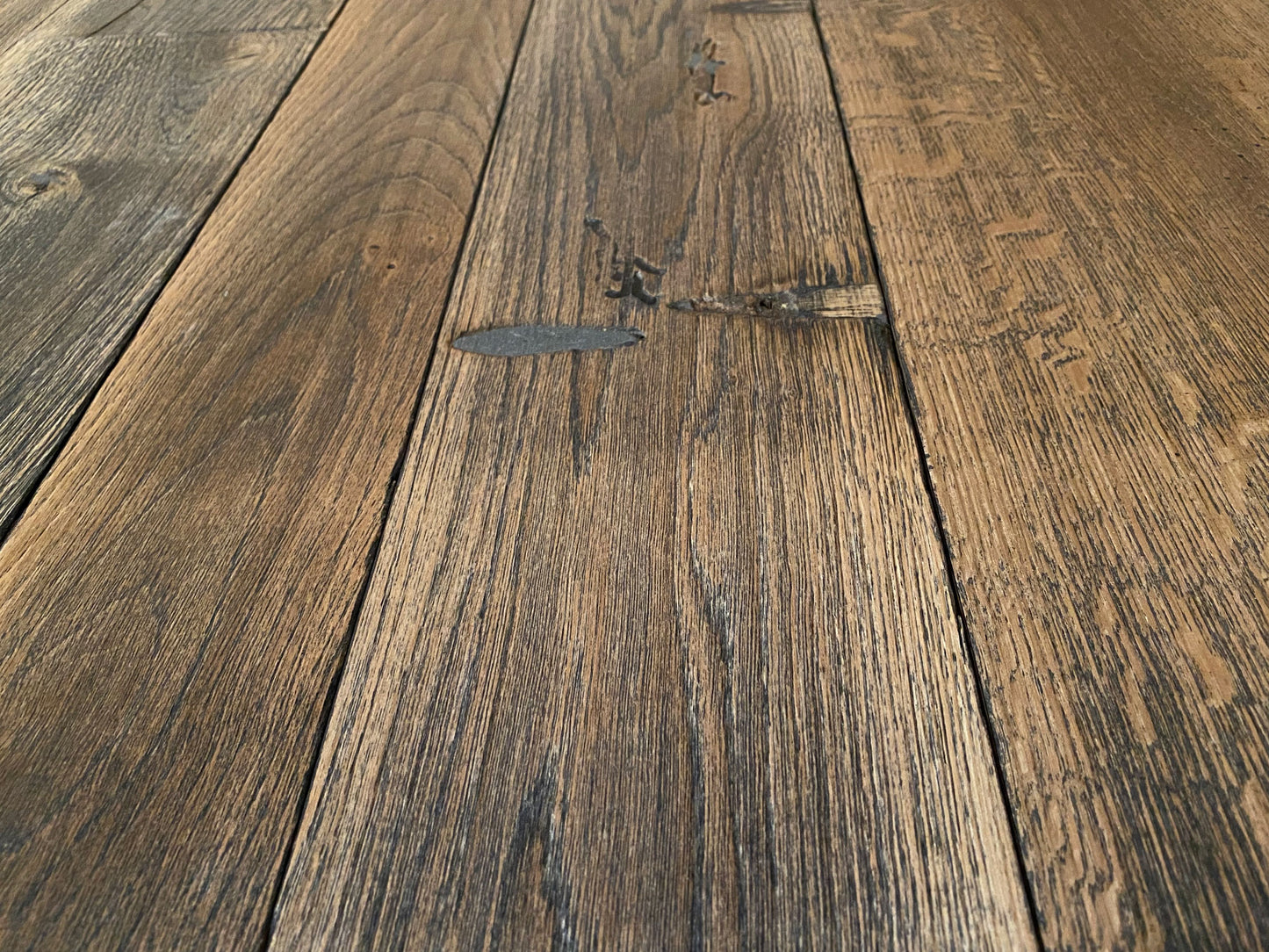 Reclaimed Heritage Oak Distressed Charcoal Flooring | Reclaimed Wood Flooring