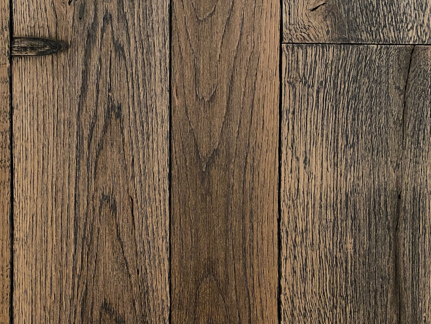 Reclaimed Heritage Oak Distressed Charcoal Flooring | Reclaimed Wood Flooring