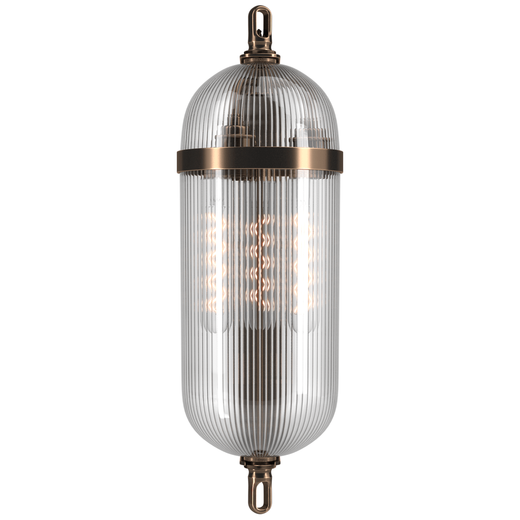 Antique Brass Ribbed Glass Wall Light Aston - Bilden Home & Hardware Market