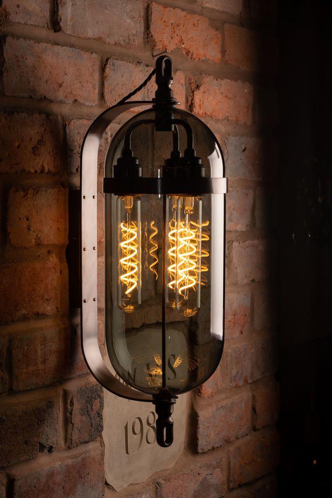 Antique Brass Ribbed Glass Wall Light Aston - Bilden Home & Hardware Market