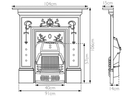 Bella Art Nouveau Cast Iron Fireplace - Bilden Home & Hardware Market