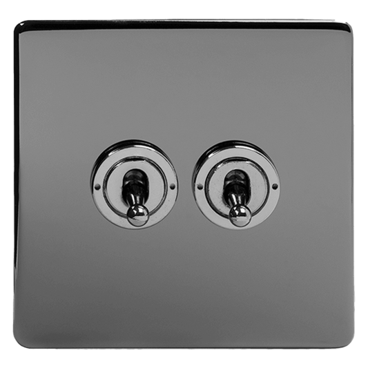 Black Nickel 2 Gang Toggle Light Switch - Bilden Home & Hardware Market