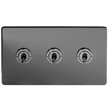 Black Nickel 3 Gang Toggle Light Switch - Bilden Home & Hardware Market