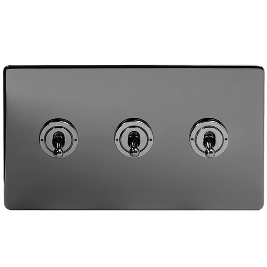 Black Nickel 3 Gang Toggle Light Switch - Bilden Home & Hardware Market