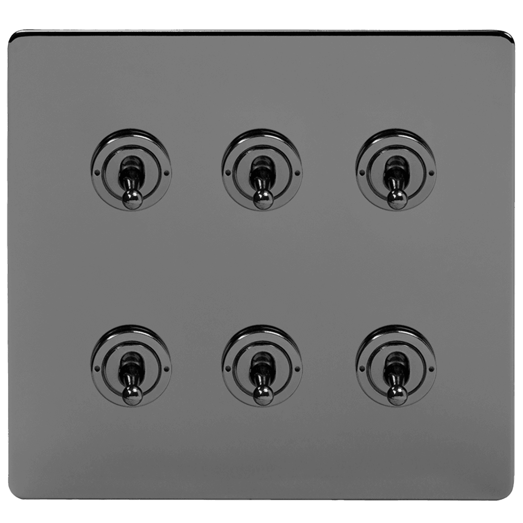 Black Nickel 6 Gang Toggle Light Switch - Bilden Home & Hardware Market
