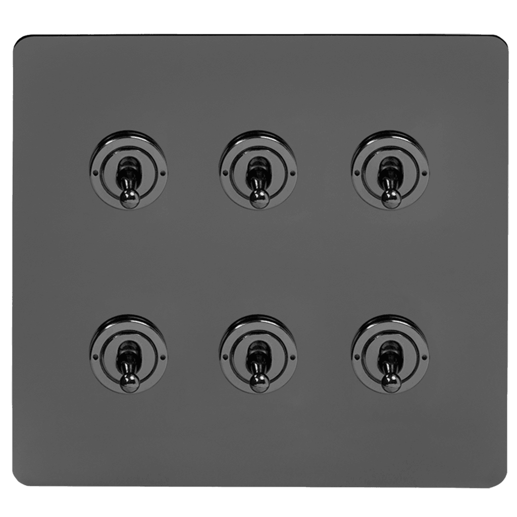 Black Nickel 6 Gang Toggle Light Switch - Bilden Home & Hardware Market