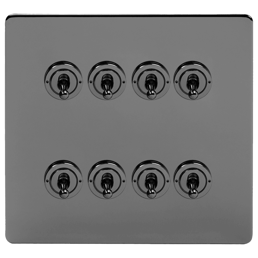 Black Nickel 8 Gang Toggle Light Switch - Bilden Home & Hardware Market