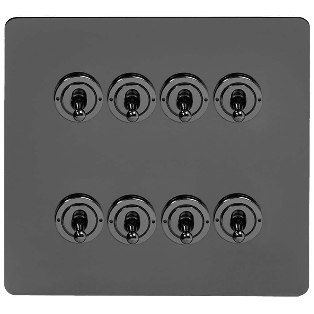 Black Nickel 8 Gang Toggle Light Switch - Bilden Home & Hardware Market