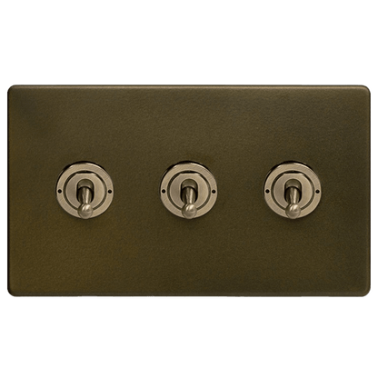 Bronze 3 Gang Toggle Light Switch - Bilden Home & Hardware Market