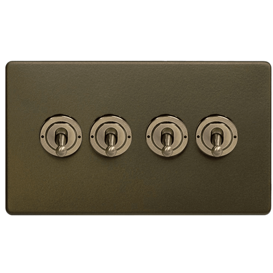 Bronze 4 Gang Toggle Light Switch - Bilden Home & Hardware Market