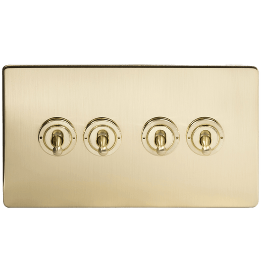 Brushed Brass 1,2,3 & 4 Toggle Light Switch - Bilden Home & Hardware Market