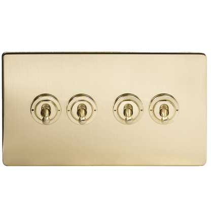 Brushed Brass 1,2,3 & 4 Toggle Light Switch - Bilden Home & Hardware Market