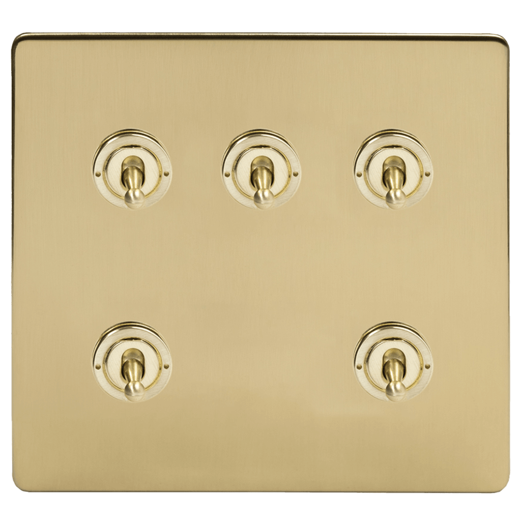 Brushed Brass 5, 6 & 8 Toggle Light Switch - Bilden Home & Hardware Market