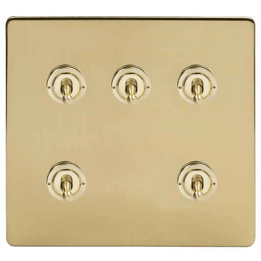 Brushed Brass 5, 6 & 8 Toggle Light Switch - Bilden Home & Hardware Market