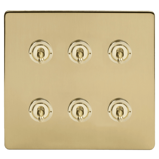 Brushed Brass 5, 6 & 8 Toggle Light Switch - Bilden Home & Hardware Market