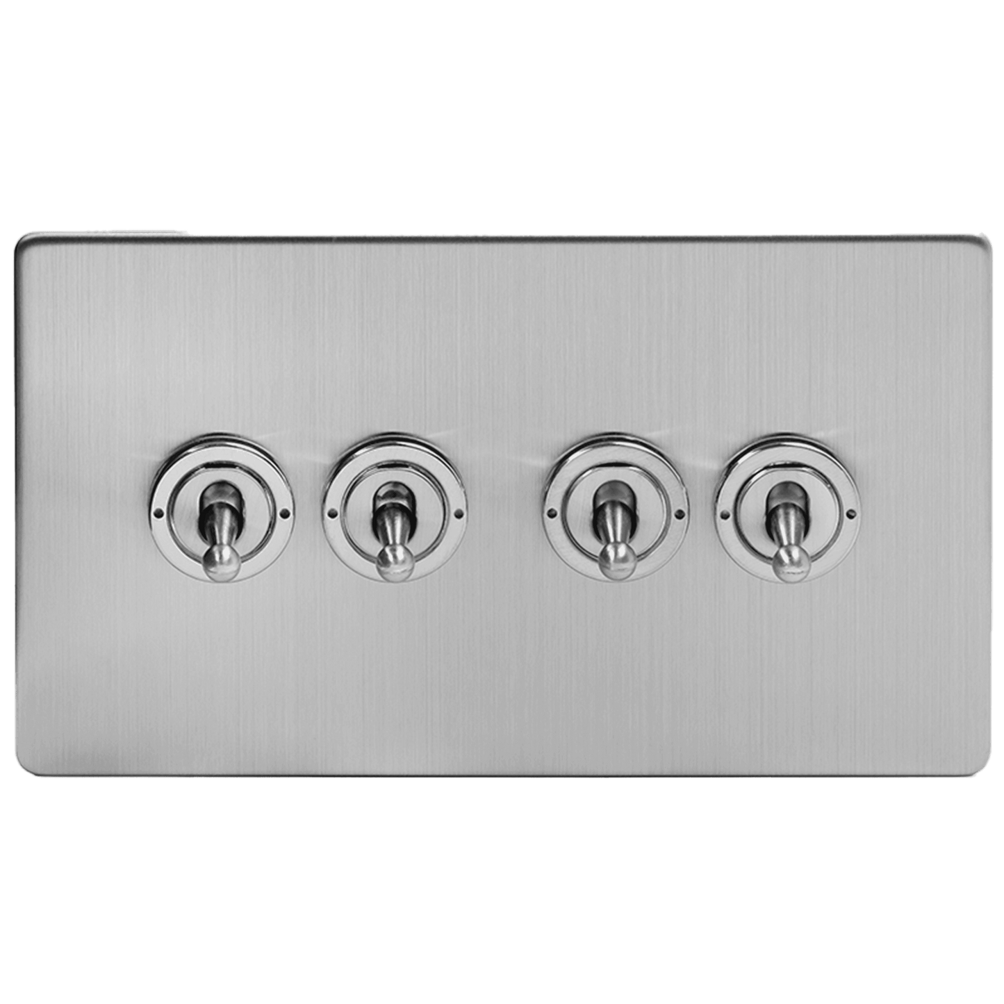 Brushed Chrome 4 Gang Toggle Light Switch - Bilden Home & Hardware Market
