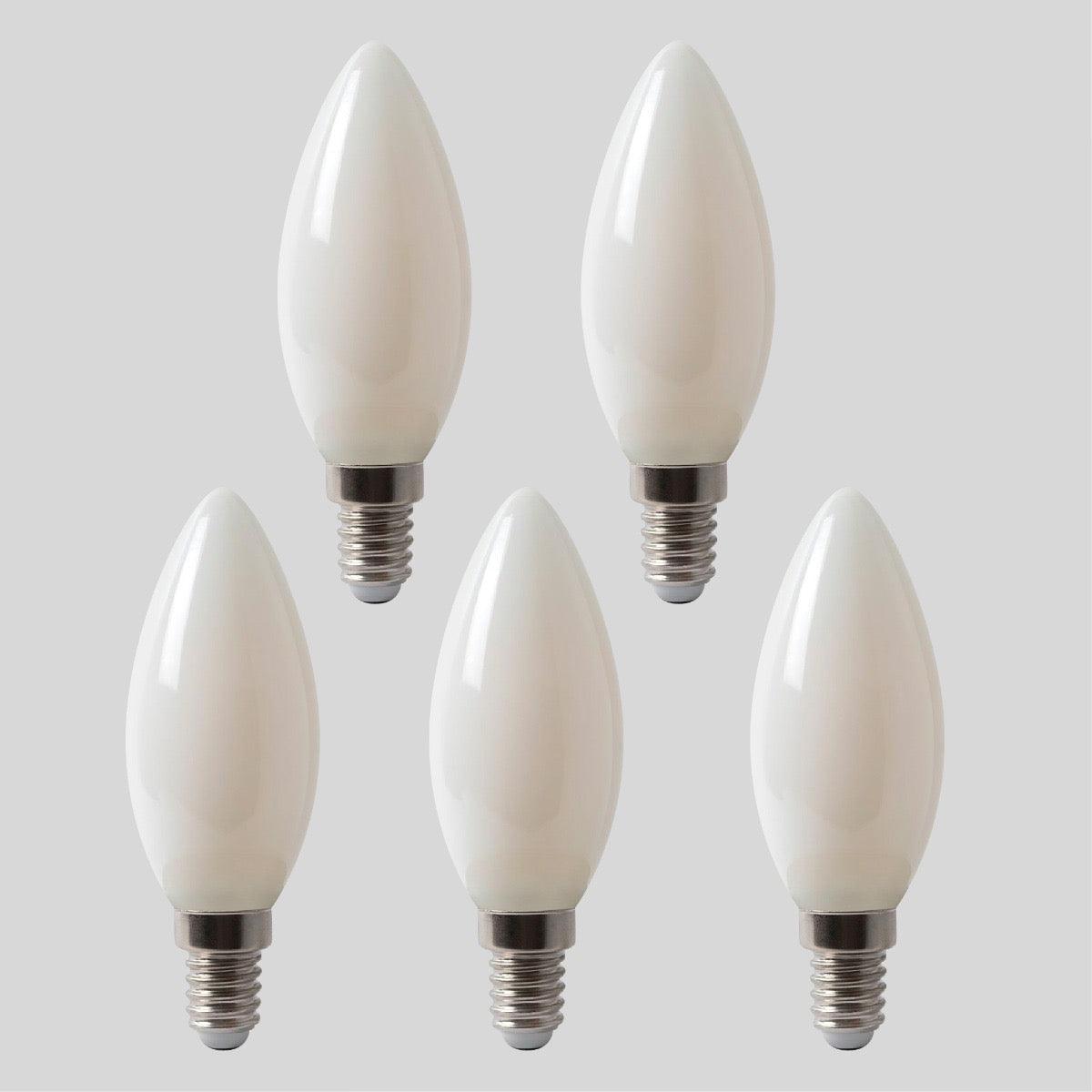 5 Pack 4w E14 SES Opal Candle LED Bulb 4100K Horizon Daylight Dimmable High CRI - Bilden Home & Hardware Market