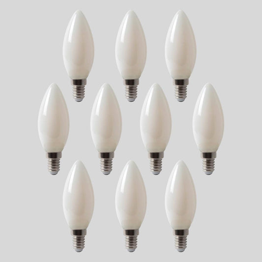 10 Pack of 4w E14 4100K Opal Candle Light Bulbs - Bilden Home & Hardware Market