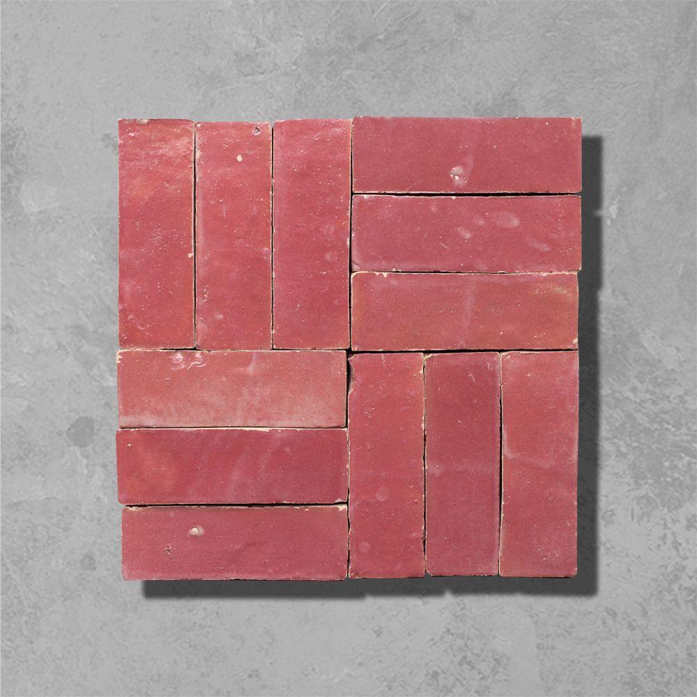 Cherry Pink Rectangular Bejmat Tile - Bilden Home & Hardware Market