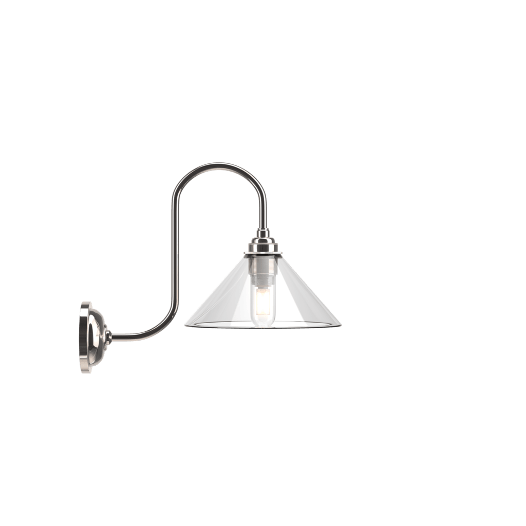 Coolie Clear Glass Swan Neck Wall Light Hay - Bilden Home & Hardware Market