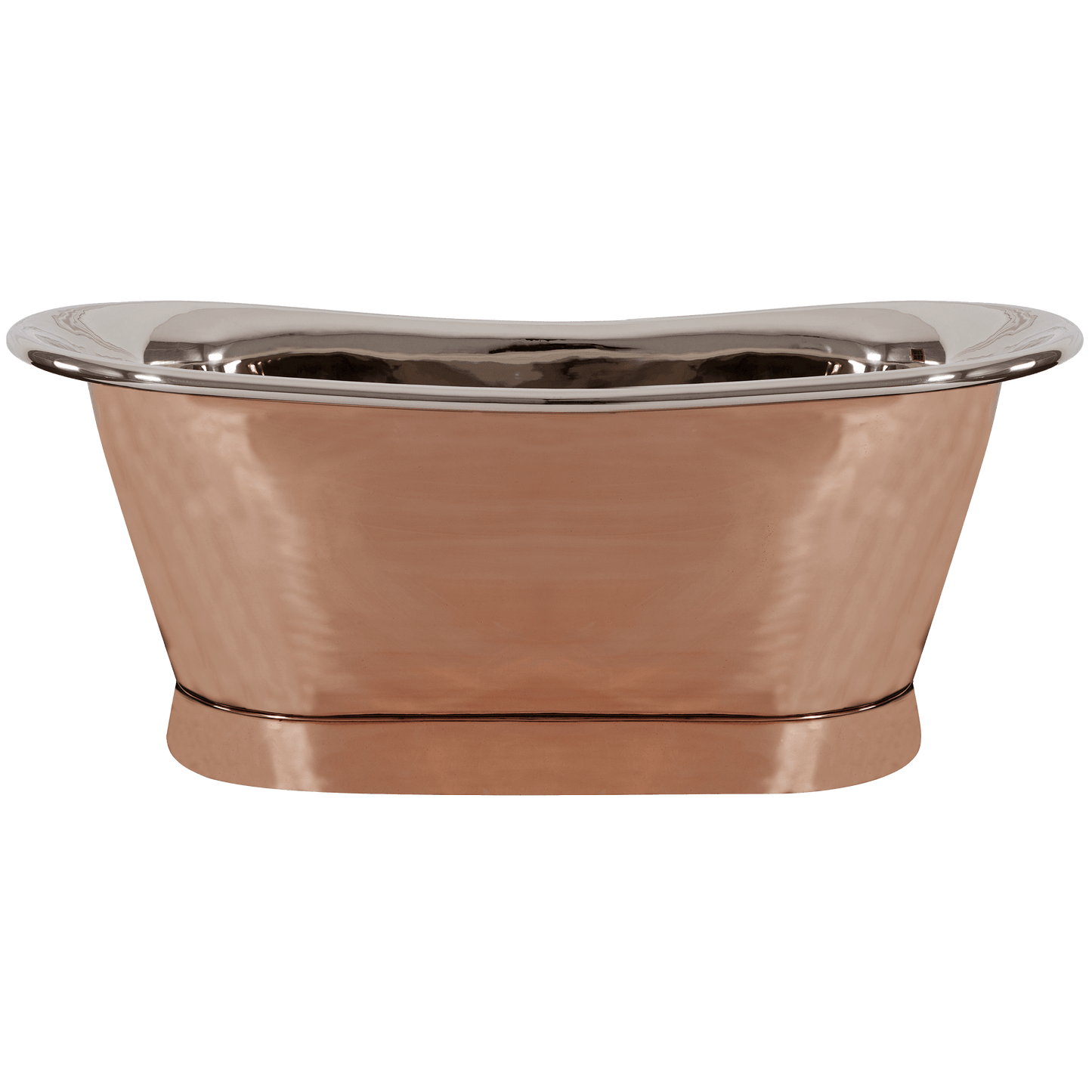 Nickel & Copper Bateau Style Roll Top Bathtub
