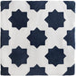 Navy hand painted tiles with a star design 