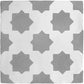 Grey hand painted tiles with a star design 