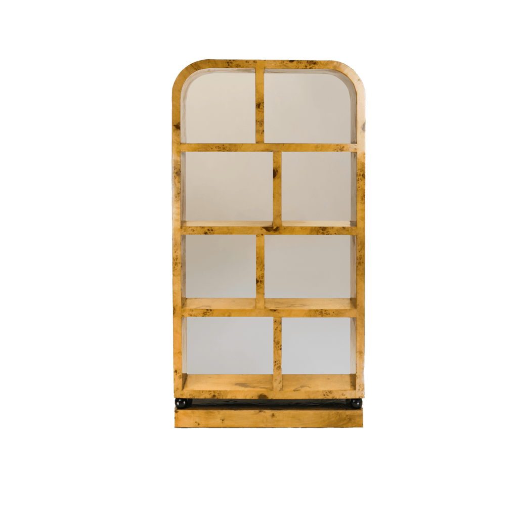 Mid-century Burl Wood Double Bookcase - Bilden Home & Hardware Market