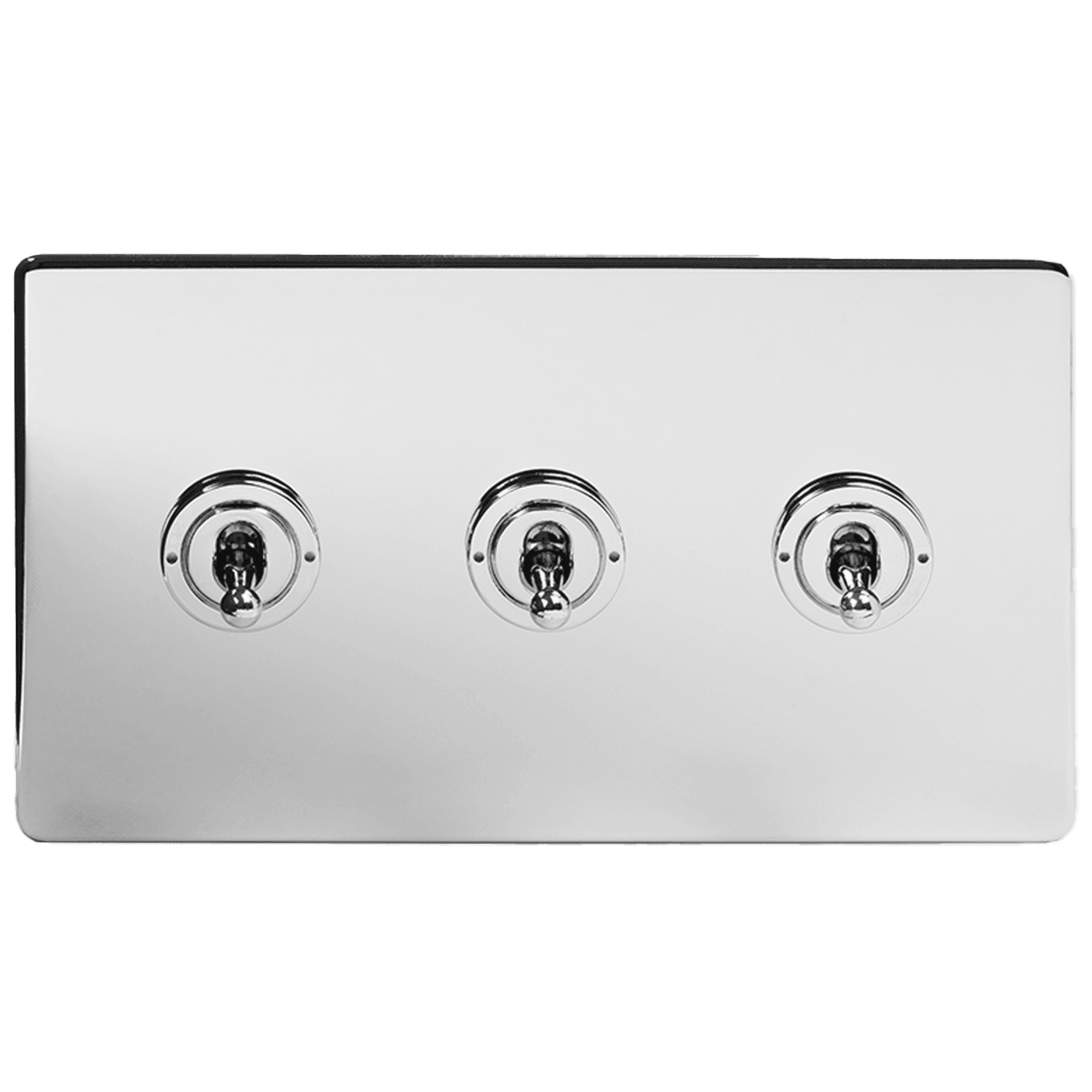 Polished Chrome 3 Gang Toggle Light Switch - Bilden Home & Hardware Market