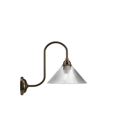 Ribbed Glass Swan Neck Wall Light Hay - Bilden Home & Hardware Market