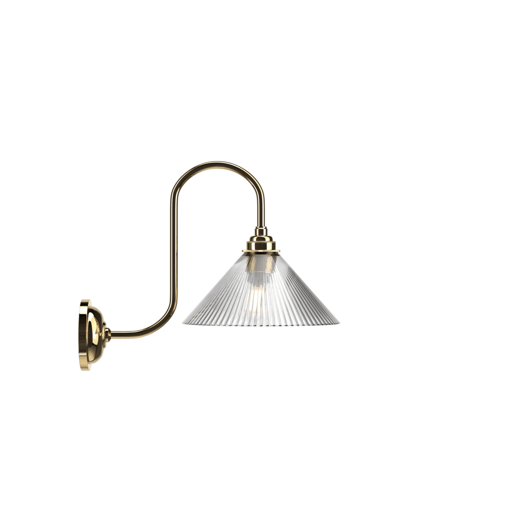 Ribbed Glass Swan Neck Wall Light Hay - Bilden Home & Hardware Market