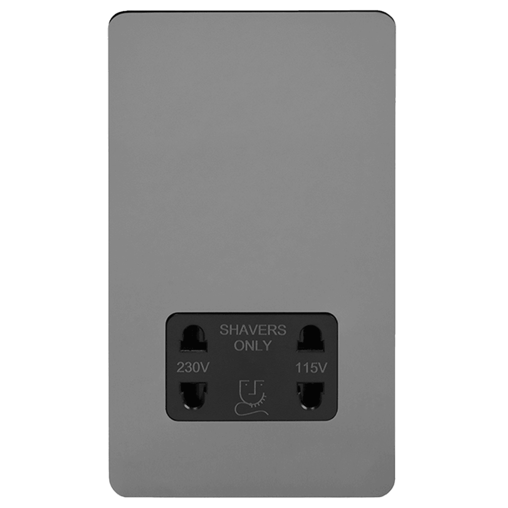 Shaver Socket Dual Voltage Black Nickel - Bilden Home & Hardware Market