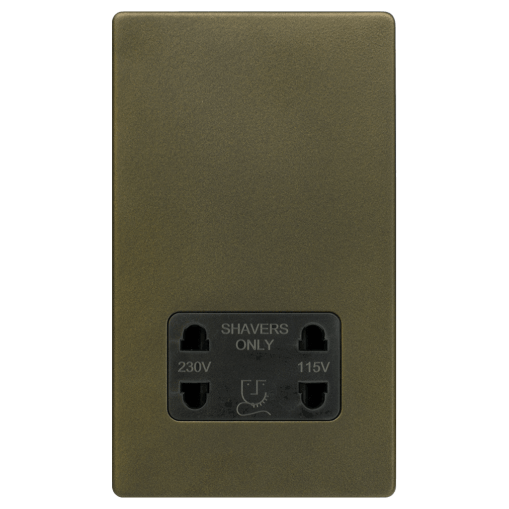 Shaver Socket Dual Voltage Bronze