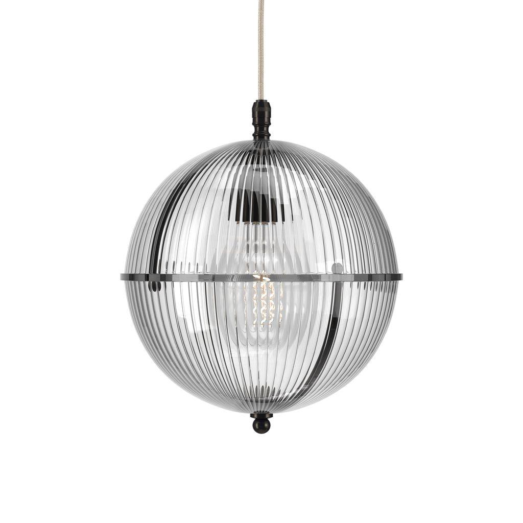 Skinny Ribbed Glass Globe Pendant Light Grafton - Bilden Home & Hardware Market