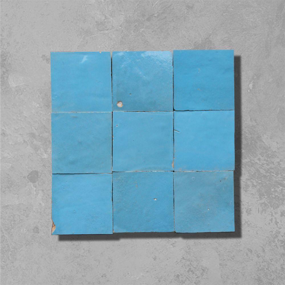 Sky Blue Square Zellige Tile - Bilden Home & Hardware Market