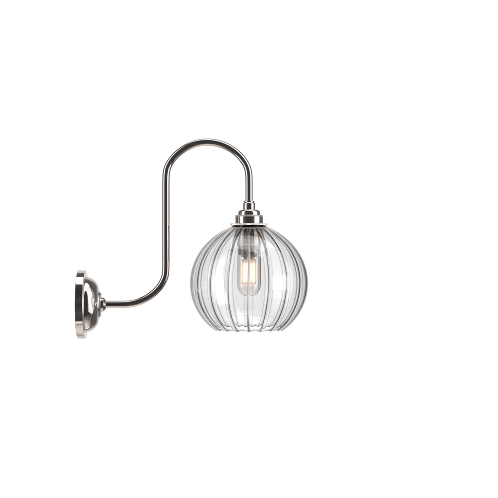 Swan Neck Ribbed Glass Wall Light Hereford - Bilden Home & Hardware Market