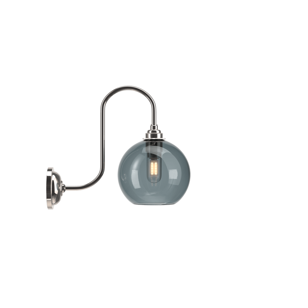 Swan Neck Smoked Glass Wall Light Hereford - Bilden Home & Hardware Market