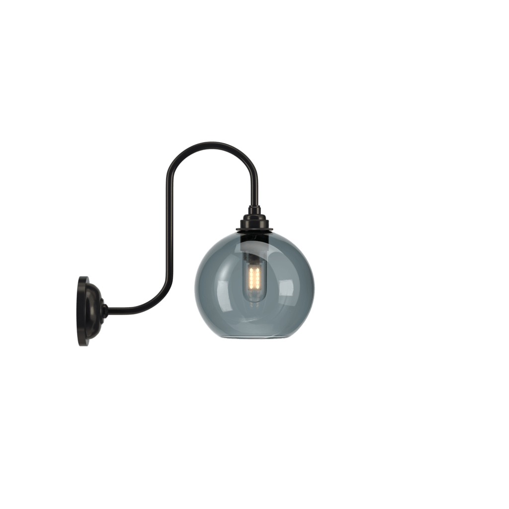 Swan Neck Smoked Glass Wall Light Hereford - Bilden Home & Hardware Market