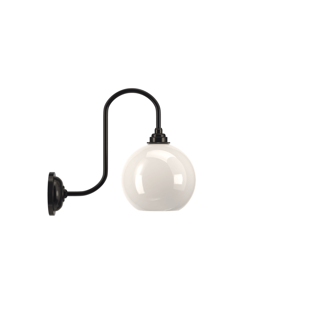 Swan Neck White Glass Wall Light Hereford - Bilden Home & Hardware Market