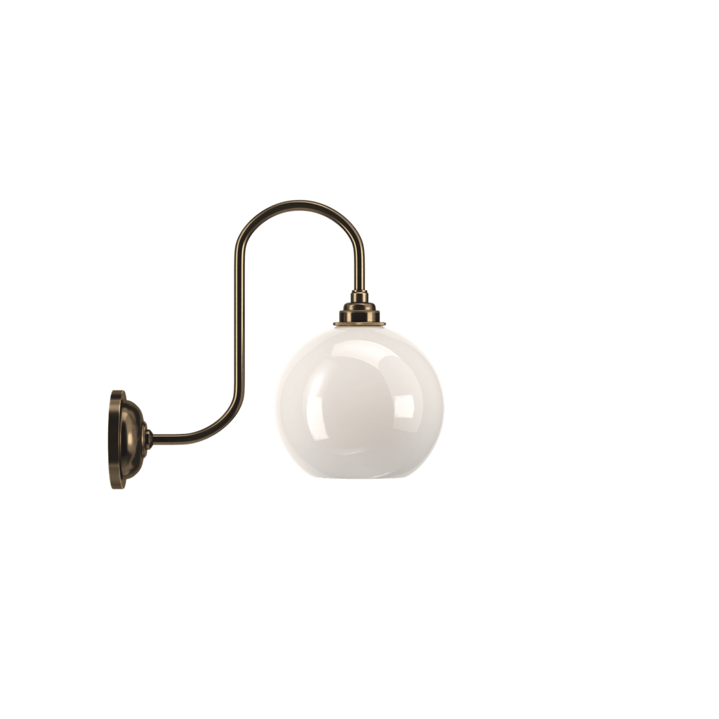 Swan Neck White Glass Wall Light Hereford - Bilden Home & Hardware Market