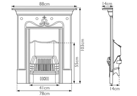 Tulip Art Nouveau Cast Iron Fireplace - Bilden Home & Hardware Market