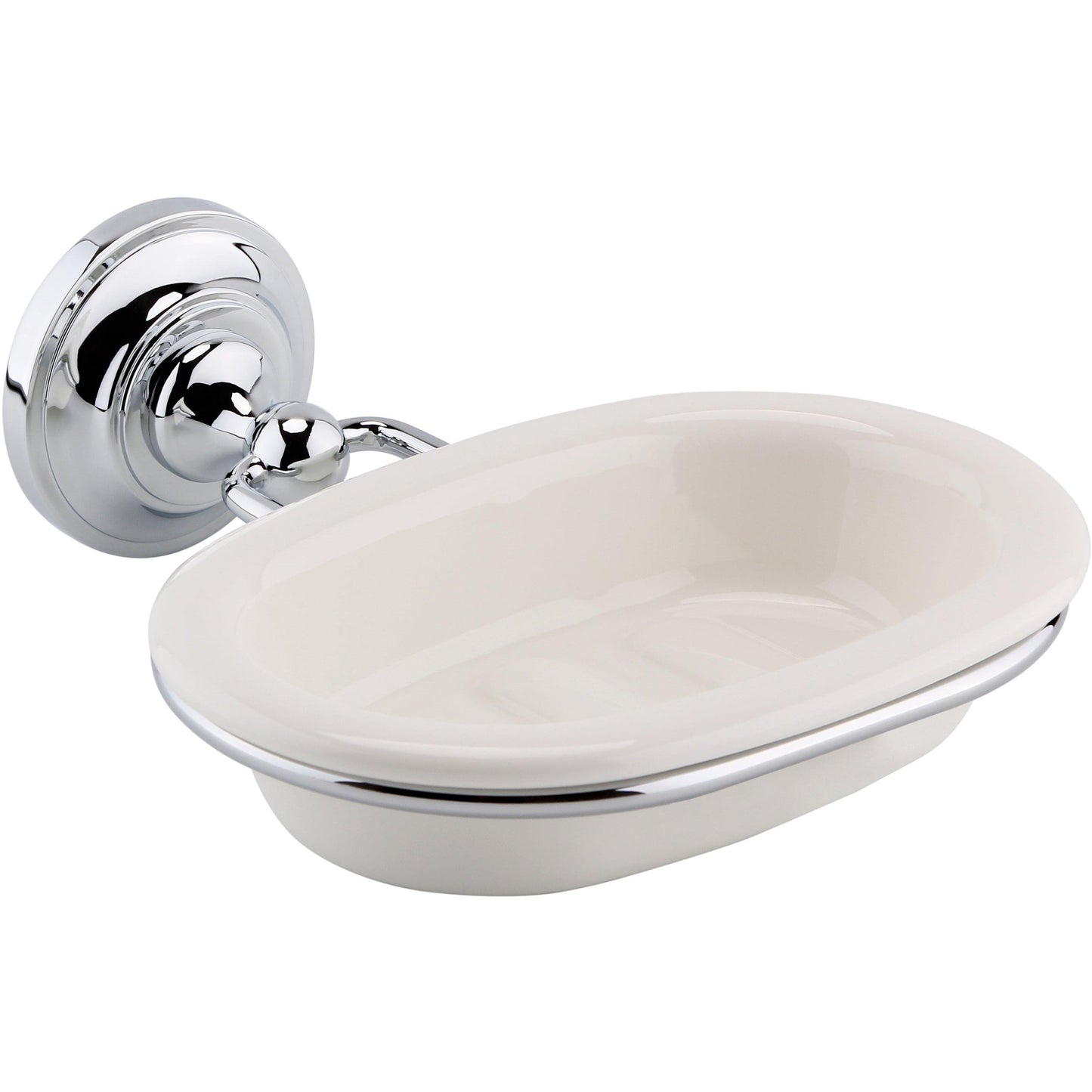 Victrion Ceramic Soap Dish with Chrome Holder - Bilden Home & Hardware Market