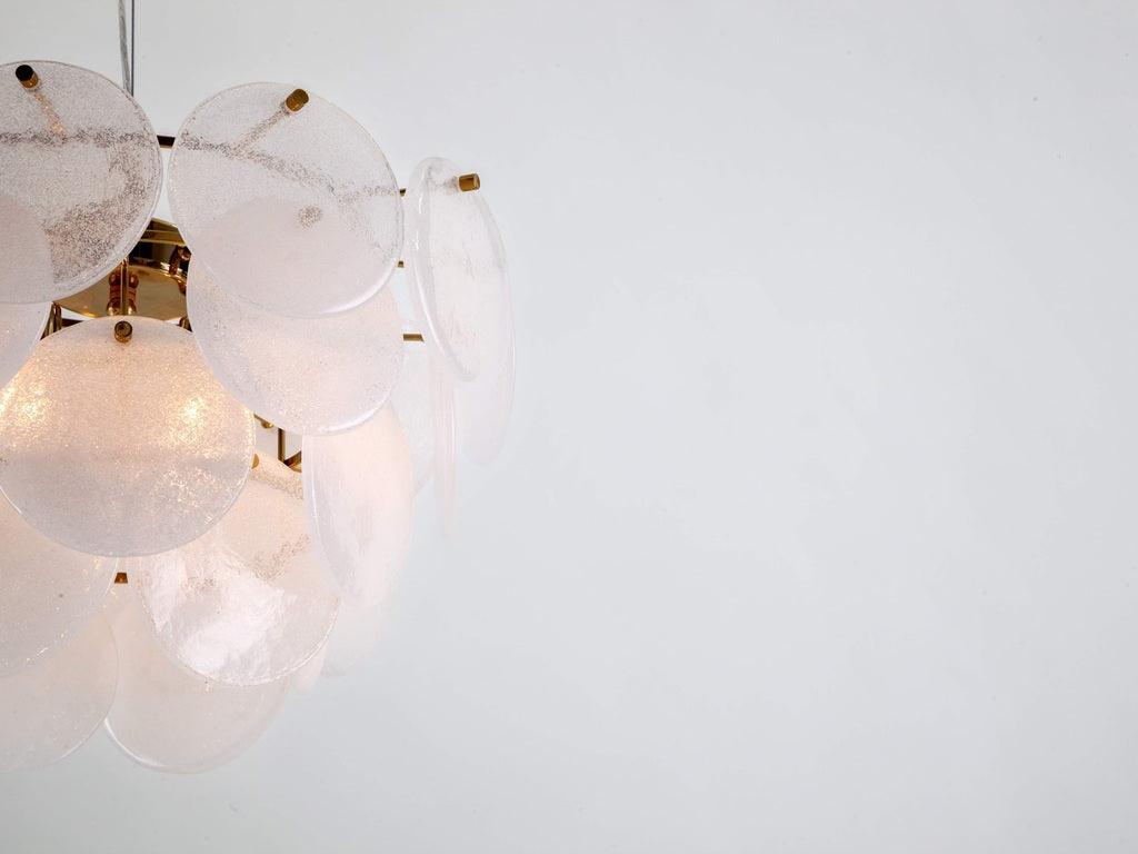 White Glass Disk Chandelier Ceiling Light - Bilden Home & Hardware Market