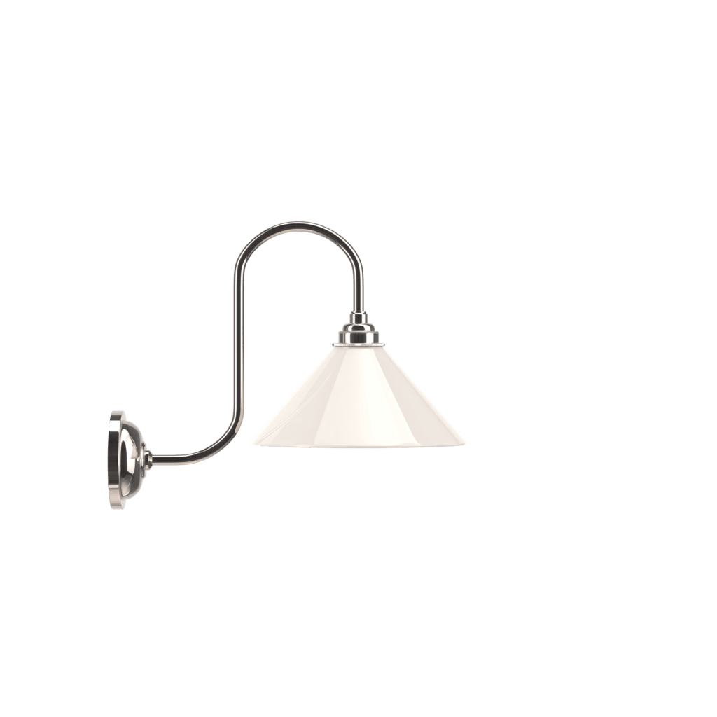 White Glass Swan Neck Wall Light Hay - Bilden Home & Hardware Market